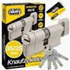 GERCAR Pro+ - Cilindro con pomello, 35/35, protezione antiperforazione, incluse 5 chiavi (extra lunghe) e schede magnetiche, 70 mm, A:35 B:35, 1 pezzo