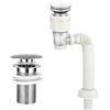 Dexpally Kit Scarico Lavandino Bagno Acciaio Inossidabile, Tubo Flessibile Allungabile (300-1000mm) con Pop-Up Antiodore & Prova Insetti, Montaggio Senza Strumenti, per Bagno e Cucina.(Bianco)