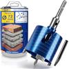 S&R Sega a Tazza Fresa carotatrice Muro Set : Corona diamanta carottaggio 72 mm + Adattatore M16 SDS-plus + Punta Centraggio 8x120mm + Cuneo di estrazione…