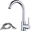 NewEast Rubinetto da Cucina Girevole a 360°, Miscelatore Monocomando, Acqua Fredda e Calda,Rubinetti per Lavello Cromo