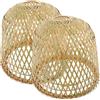 Hemobllo Paralume Lampadario in Bambù Intrecciato Stile Rustico, Copertura per Lampada a Sospensione, Facile da Installare, 2 Pezzi Adattabili a Lampadine Apertura 4.2cm