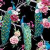 ReWallpaper Carta da Parati Verde Petrolio Nera Carta da Parati Piume di Pavone Blu Pellicola Adesiva Fantasia Floreale Rosa per Mobili Carta Adesiva per Mobili Vintage 44.5cm×3m