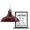 LEDSone Lampada a sospensione industriale da soffitto, paralume giallo a forma di fessura da fienile retrò per lampade a sospensione da soffitto (Rosso rustico)