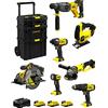 JG todotaladros STANLEY FatMax Kit SVK700 (SFMCH900 + SFMCG400 + SFMCD711 + SFMCF800 + SFMCS500 + SFMCS600 + SFMCL020 + 3 Batterie 2,0 Ah + Caricabatteria + Caddy 3in1)