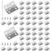 Roosea Mini Cerniera 60Pezzi Mini Cerniere per Legno 15*18 mm Cerniere Piccole per Cofanetti con 240 viti,Mini Cerniere per Modellismo per Cassetto dei Giocattoli Della Scatola di Artigianato(Argento)