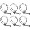 sourcing map 6 fascette stringitubo a doppio filo, 40-45 mm, regolabili, in acciaio inox, con bullone M6, per tubo di raccolta della polvere, tubo della pompa