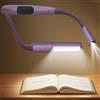 Glocusent Collo Lampada da Lettura Ricaricabile, LED Luce del Libro con 5 Colori e Regolabile, Luce Lampada da Lettura per Libro Perfetta per E-Reader, Studio, Letto, Viaggi, Lavoro a Maglia(Viola)