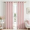MRTREES Tenda in Voile Lino Semitrasparente Rosa con Occhielli da Interno, Tende Moderne per Interni Soggiorno Moderne Camera da Letto Cameretta Bambini Salotto 2 Pezzi, 140x240 cm