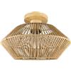 Housoutil Lampadario Rattan Intrecciato Plafoniera Soffitto 12.6 Pollici Luce Naturale Per Camera Da Letto Corridoio Studio E Sala Da Pranzo Design Wabi-Sabi in Vimini