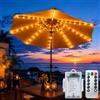 KUWUNG Luci per Ombrellone da Esterno LED con Telecomando 8 Modalità, Catena Luminosa Impermeabile IP65, Illuminazione Giardino e Terrazzo, Decorazione per Ombrelloni e Tende, Bianco Caldo (104 LED)
