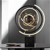 Refein Scultura Moderna Decorativa, Globo in Metallo con Design Astratto per Scrivania Ufficio Globo Rotante da Tavolo per Casa Geografica Mensola Libri con Base Rettangolare in Nero e Oro