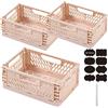 CNKHDZ 3 pezzi contenitori pieghevoli c stabili cestini pieghevoli cestini pieghevoli contenitori contenitori contenitori per la cucina (Rosa, 2 pack 30×20×12 cm+1 pack 42×28×16 cm)