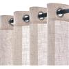 Woaboy 2 pezzi Tende di lino traslucido Tende moderne decorative a occhiello per il soggiorno e la camera da letto 140x300 cm Bianco