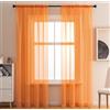 Duories Set di 2 Tende Trasparenti in Voile per Soggiorno, Tende Semi-Trasparenti per Soggiorno, Moderna Tenda in Voile con Occhielli per Finestra, Camera da Letto, Porta Balcone, 140x120cm, Arancione