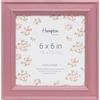 Hampton Frames Cornice portafoto quadrata 15x15 cm rosa MDF effetto vintage vetro, profilo 30 mm, occhielli per appendere, supporto da tavolo, parete