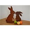 Unbekannt Oster decorazione decorativa, soggetto: coniglio conigli in acciaio ruggine ruggine metallo altezza 25 cm/17 cm Idea Decorativa ruggine ruggine animale ruggine Decorazione Animale Figura da giardino decorazione arrugginito in giardino