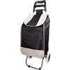 VIRTIME Carrello Spesa 2 Ruote - Borsa XL Impermeabile, Struttura Pieghevole in Alluminio, Leggero e Robusto - 4 Colori (Nero)