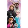 Jerry Fabrics Disney Frozen, telo mare morbido e assorbente, 100% cotone, per bambini, grande, 70 x 140 cm, con Elsa, Anna, Olaf, Sven e Kristoff, telo da bagno, piscina e spiaggia, ad asciugatura rapida e leggero