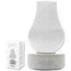 LEDbyLED Lampada Da Tavolo Nina Ricaricabile, Dimmerabile Senza Fili, Base Bianca Gommata, Vetro Milky, 3 Livelli Di Luce, Fino A 80 Ore Autonomia, IP54