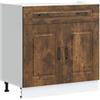 vidaXL Base da Cucina Kalmar Rovere Fumo in Legno Multistrato, Mobile Base lavello, Mobile Cucina Base con cassetto, Mobile Base lavello
