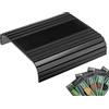 Kos Design Vassoio per Bracciolo Divano in Bambù Naturale - Tavolino Flessibile Antiscivolo per Divano e Poltrona - Supporto per Telecomando, Snack e Bevande (40 x 34 x 1 cm) (Nero)