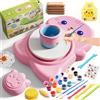 Skirfy Mini kit di ruote in ceramica per principianti e bambini, ruota elettrica in ceramica con pedale e kit di pittura, velocità regolabile, strumento fai da te per lavori artistici e di compleanno