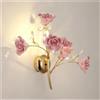 COSRUB Lampada Da Parete Retrò Con Fiori Di Cristallo, Applique Da Parete In Ferro Battuto Con Rose Europee For Soggiorno, Corridoio, Scale, Camera Da Letto Creativa(Pink,2 Light)