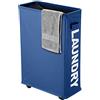 IHOMAGIC Cesto Biancheria con Ruote, Cesta del Bucato - Portabiancheria, Sottile Secchi per la Biancheria Pieghevole per Vestiti sporchi Pratico per Casa Lavanderia, Dormitorio, 40L, Blu Scuro