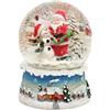 Dekohelden24 Palla di neve con Babbo Natale, dimensioni (Alt/Larg/Diametro sfera): circa 8,5 x 7 x 6,5 cm. Pupazzo di neve