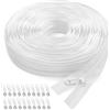 TAIVIN Cerniera Lampo a Nastro 10m,3mm - Nylon con 20 Slider Metallici - Per Cucito Fai da Te,Riparazioni,Biancheria (Bianco)