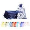 MORAINJAY 100 Pezzi Sacchetti Organza 7x9cm Blu Navy Con Coulisse - Per Matrimonio, Bomboniere, Caramelle, Gioielli