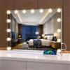 LISA Specchio Trucco con Luci 50x42cm,Specchio Hollywood da Tavolo con 14 Lampadine LED,3 Colori di Luce,Intensità Regolabile,con USB/Type-C,Ingranditore 10X,Controllo Tattile,per Tavolo o Parete
