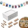 Mbsomnus 40 Pezzi Cartoncino Portafoto di Classe 10x15 cm Cornici Foto Decorative Bianco Cartoncino Foto Classe con 40 Pezzi Molletta Legno 4 Pezzi Corda Juta per DIY Compleanno Matrimonio Parete