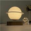 NLIGHTING Lampada Saturno a Levitazione Magnetica LED 3D, Lampada Fluttuante con Rotazione 360°, Luce Notturna Decorativa con Base in Legno, Lampada da Tavolo per Camera, Ufficio, Soggiorno