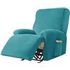 WWQQKJ Copripoltrona Relax Reclinabile Elastico Velluto 4 Pezzi Morbido Antiscivolo con Tasche per Soggiorno Teal