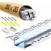 LASLUX 20 profili per cartongesso a LED, 2 m, 2 m, profilo in alluminio, canale e diffusore da incasso, per illuminazione indiretta, soffitto