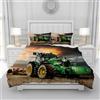 Leleyouzer Set di biancheria da letto con trattore 3D, 135 x 200 cm, copripiumino per bambini e ragazzi, in microfibra morbida e confortevole, set da 3 pezzi con chiusura a zip