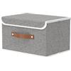 OUTBROS Scatole Portaoggetti con Coperchio, Contenitori Pieghevoli con Maniglie, Organizzatori per Vestiti salvaspazio, 33 x 23 x 20 cm, 1 Pezzi, Grigio