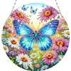 Bowetile Diamond Painting Ciondolo Fiori Farfalla Diamond Painting Immagine per Finestra Adulti Bambini Ornamento da Appendere Motivo Fai da Te per Parete Fenzer Giardino Decorazione Regalo