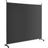 COSTWAY Separé Divisorio Singolo 184 x 184 CM, Paravento da Interno ed Esterno con Ruote Bloccabili, Pannello Divisorio per Ambienti Interni Portatile da Soggiorno Camera da Letto e Ufficio (Nero)