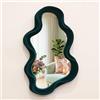 TEIPAI Specchio da parete ondulato verde smeraldo, decorazione per corridoio, ingresso, piccoli specchi decorativi irregolari a forma di nuvola per casa, ufficio, soggiorno, arte moderna da appendere