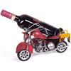 Brubaker Portabottiglie per Vino - Motocicletta con Sidecar Rosso - Decorazione in Metallo - Portabottiglie con Biglietto d'Auguri - Regalo del Vino
