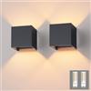 Klighten 2 Pezzi Lampade da Parete per Interni/Esterno Bianco Caldo 3000K Applique da Parete Con G9 Lampadina Sostituibile, per Portico, Bagno, Corridoio,Balcone (Antracite)