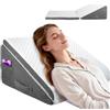 Nastopee Cuscino a cuneo per letto e divano con memory foam, 50x50x26 cm - Cuscino per dormire regolabile in altezza, cuscino da lettura per divano/letto, cuscino per seduta e gambe, fodera lavabile