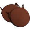 Russo Tessuti Coppia Cuscini Coprisedia Cucina Sgabelli Rotondi Lacci Double Face Sfoderabili -Marrone