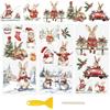 WANDIC 3 fogli UV DTF Cup Warp Merry Christmas Conigli Rub on Transfer Stickers, decalcomanie per mobili per fai da te finestre in vetro bottiglia d'acqua, artigianato, 15 x 30 cm
