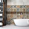 RE-COVERTILES - Adesivi Piastrelle Cucina Bagno Mattonelle adesive in PVC Impermeabili Antigraffio Stickers Decorazione Parete Cementine Peel and Stick - Modello 36 Pz 10x10 cm PS00202 Made in Italy