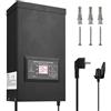 KWODE Trasformatore paesaggistico a basso voltaggio da 120 W, con timer e sensori ottici, 3 uscite, 120 V AC a 12 V/14 V AC, illuminazione esterna, trasformatore a bassa tensione per luci