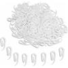 HBYMYDA Ganci per Tende 100 Pezzi Gancetti Tende in Plastica Bianca Ganci Tende Rinforzato A Forma Di G Gancio Appendi Tende per Porta Finestra Fettuccia per Tend 2,8 x 1,2 cm
