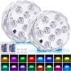 KATELUO Luci Piscina Fuori Terra, Luce Led Sommergibili Mini RGB Multicolore LED Lampadine Luce Subacquea con Telecomando, IP68 Impermeabile Luci per Piscina per Vasca da Bagno, Acquario, Piscina